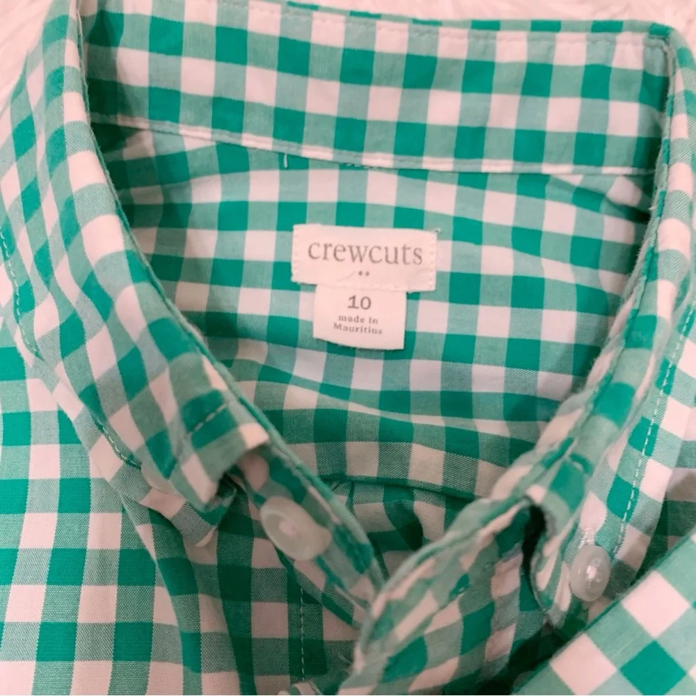 Crewcuts boy's long‎ sleeve gingham button up shirt